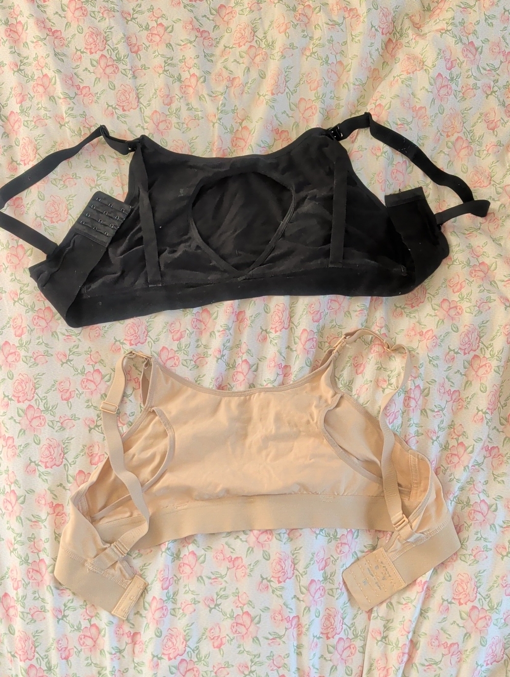Black and Nude Medium Pumping / Nursing Bra Duo